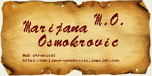 Marijana Osmokrović vizit kartica